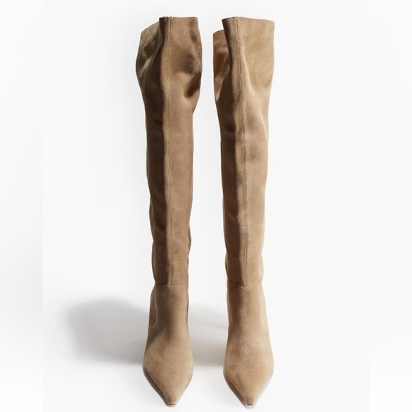Tan suede Knee high Boots